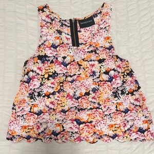MINKPINK Pink and Orange Sleeveless Crop Tank Top